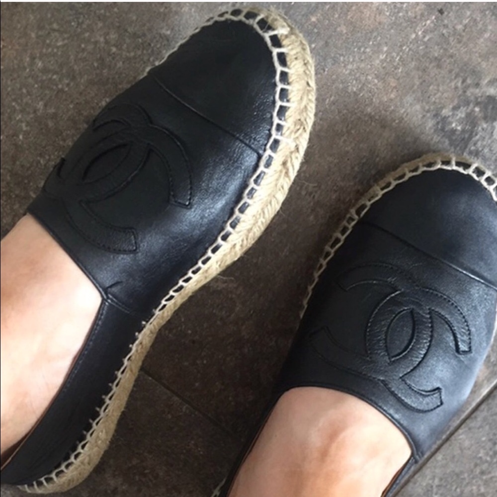 100% Authentic black Chanel espadrilles